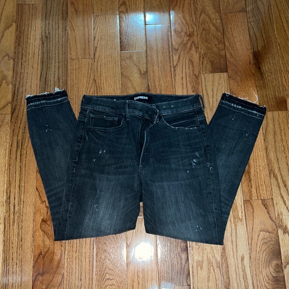 Express distressed skinny jeans with flared bottom - Picture 1 of 7